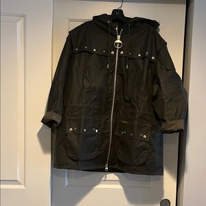 BARBOUR. Green Aberford waxed cotton jacket. Size 4. NWT